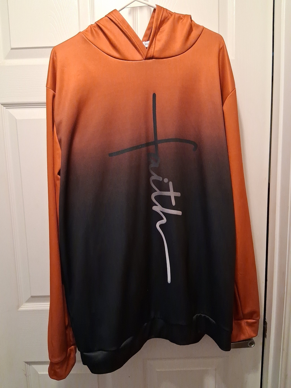 Faith Graphic Ombre Hoodie - Rust to Black XXL NWOT